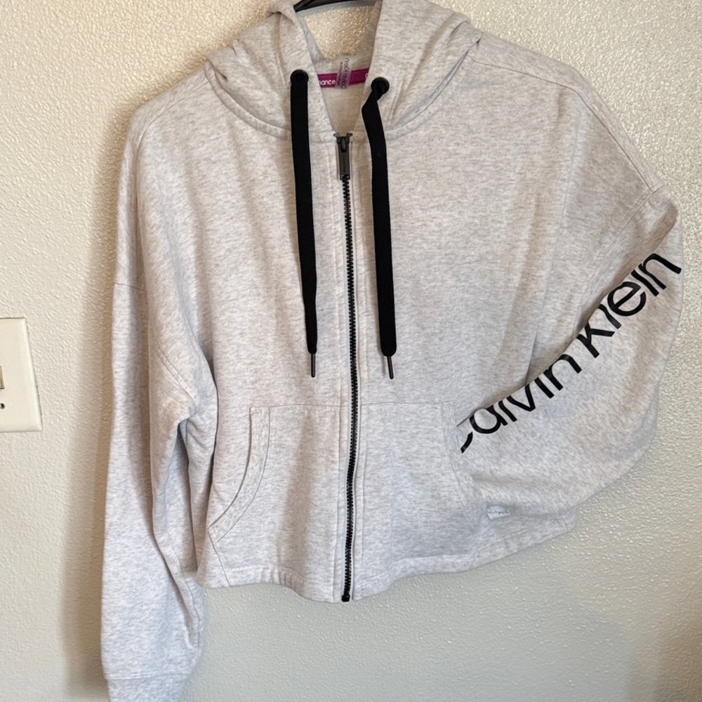 Calvin Klein Light Gray Women's Zip-Up Hoodie